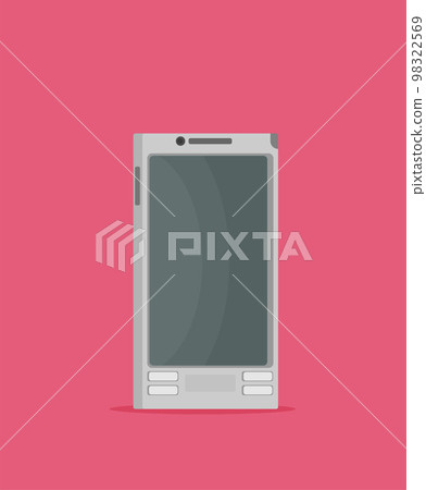 Vector flat icon of phone with keypad and display. Vector flat icon of phone with keypad and display. 98322569