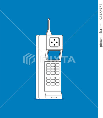 Vector flat icon of phone with keypad and display. Vector flat icon of phone with keypad and display. 98322571