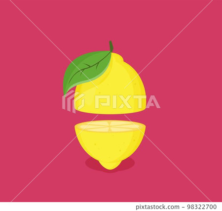 Flat vector lemon fruit isolated on color background 98322700