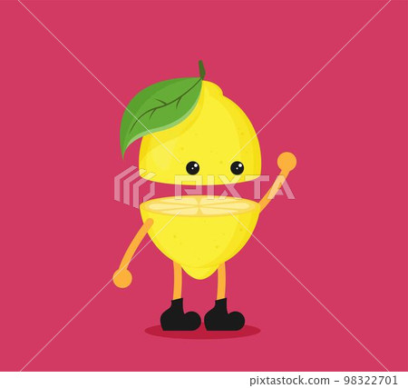 Flat vector lemon fruit isolated on color background 98322701