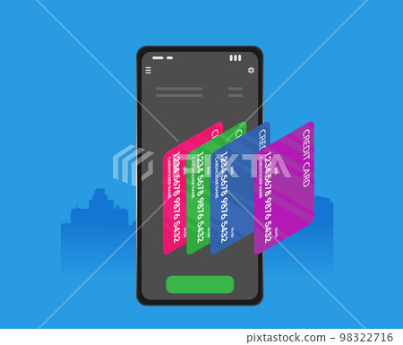 Credit card and pos terminal. Vector flat illustration Credit card and pos terminal. Vector flat illustration 98322716