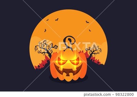 Halloween background flat design vector 98322800