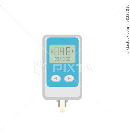 Blood Glucose Test. Home glucometer flat vector Blood Glucose Test. Home glucometer flat vector 98322816