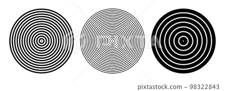 Concentric Rings Circle Design Elements Set. Concentric Rings Circle Design Elements Set. 98322843