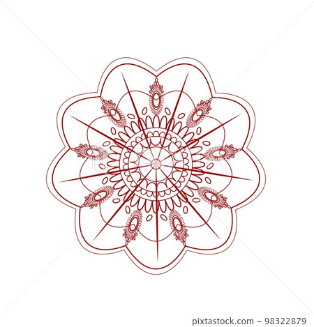 Mehendi flower mandala with wheat ears on petals 98322879