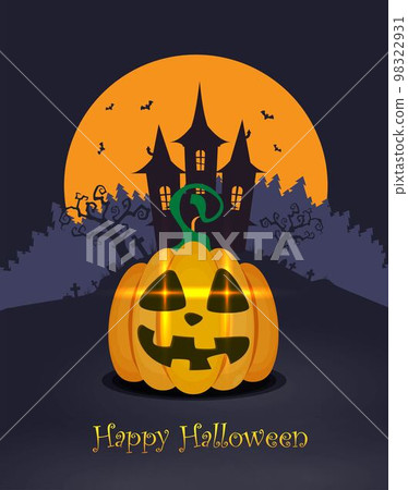 Halloween background flat design vector 98322931
