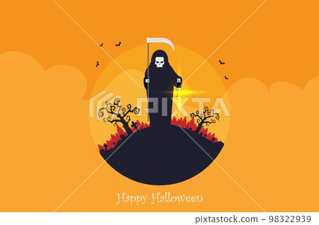 Halloween background flat design vector Halloween background flat design vector 98322939