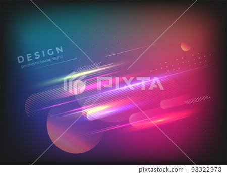 Flat vector. Minimal geometric background. Dynamic shapes composition. Eps10 vector. 98322978