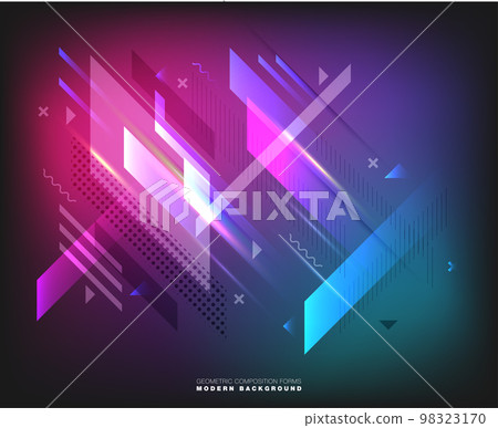 Abstract geometric composition forms modern background with decorative triangles and patterns backdrop vector illustration set Abstract geometric composition forms modern background with decorative triangles and patterns backdrop vector illustration set 98323170