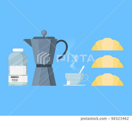 italian coffee maker and cup flat icon flat vector illustration 98323462