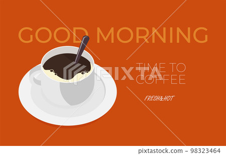 Cup of coffee. Top view. Vector. 98323464