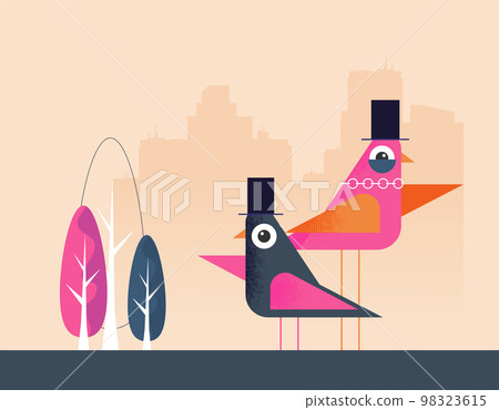 Cute Bird Flat vector design Cute Bird Flat vector design 98323615