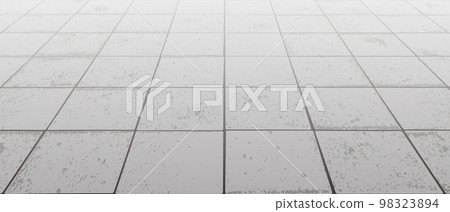 Vanishing perspective concrete block pavement vector background with texture 98323894