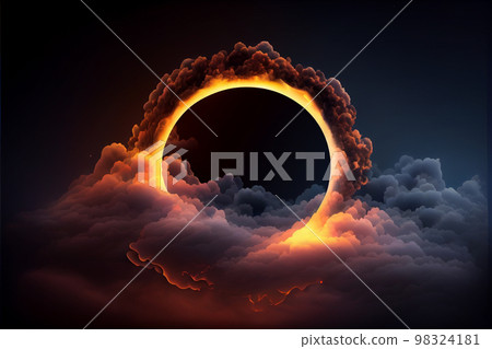 Black hole in deep space, glowing mysterious universe Black hole in deep space, glowing mysterious universe 98324181