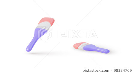 3D realistic two Paint brush icon. Vector illustration. 3D realistic two Paint brush icon. Vector illustration. 98324769