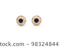 Elegant earrings, a pair of luxury earrings on white isolated background. Accessory earrings for women. 98324844