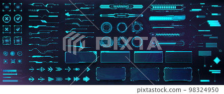HUD - futuristic user interface elements for GUI, UI, UX, KIT 98324950