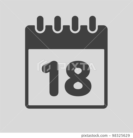 Icon page calendar day - number 18 98325629