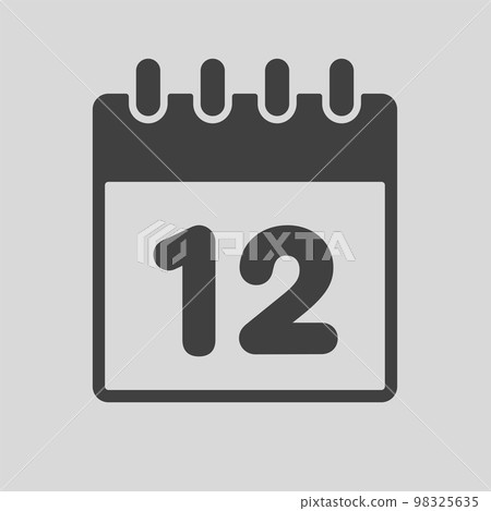 Icon page calendar day - number 12 98325635