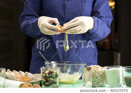 Cooking oatmeal cookies with nuts and candied fruit sweet nutritious dessert Cooking oatmeal cookies with nuts and candied fruit sweet nutritious dessert 98325970