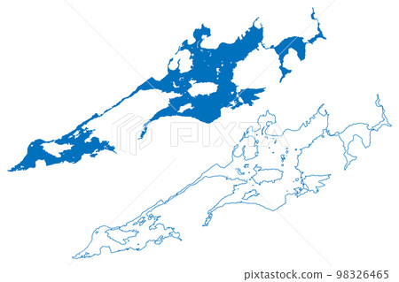 Lake Chott Ech Chergui (Africa, People's Democratic Republic of Algeria) map vector illustration, scribble sketch map 98326465