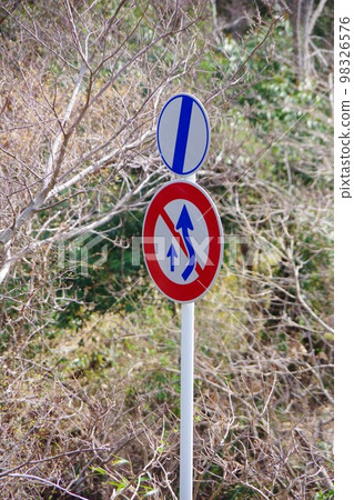 Road sign overtaking prohibited end Road sign overtaking prohibited end 98326576