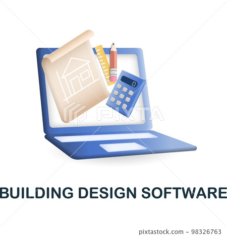 Building Design Software icon. 3d illustration from construction instruments collection. Creative Building Design Software 3d icon for web design, templates, infographics and more 98326763