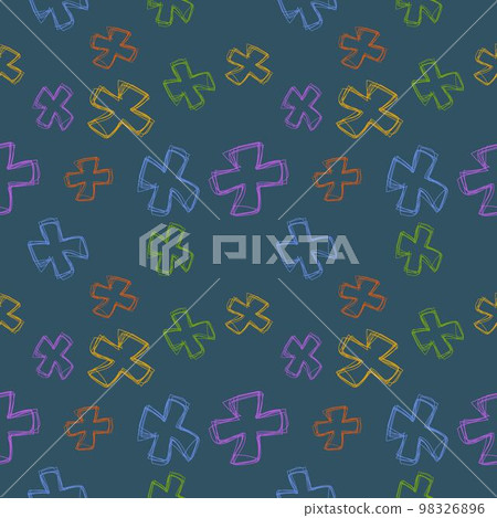 Seamless pattern design shape abstract doodle background illustration for digital and print 98326896