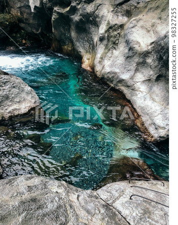 stone canyon with azure river stone canyon with azure river 98327255