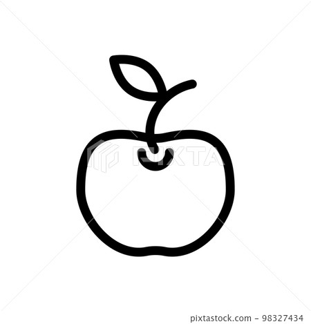 Apple fruit line icon isolated on white background. Black flat thin icon on modern outline style. Linear symbol and editable stroke. Simple and pixel perfect stroke vector illustration. 98327434