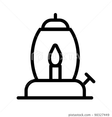 Gas lamp line icon isolated on white background. Black flat thin icon on modern outline style. Linear symbol and editable stroke. Simple and pixel perfect stroke vector illustration 98327449