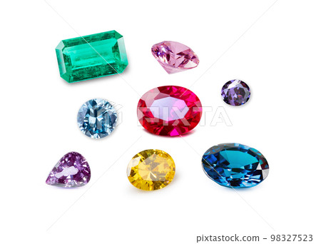 Natural gemstone isolated on a white background 98327523