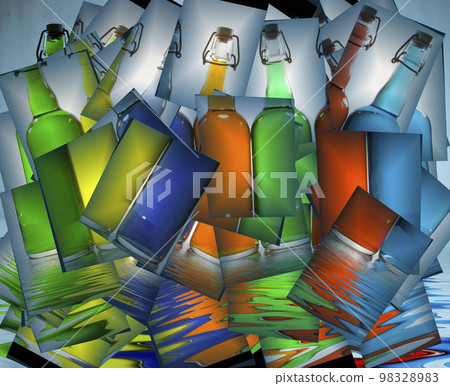 Color Filled Bottles Color Filled Bottles 98328983