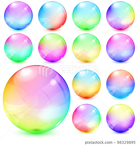 Colorful opaque glass spheres 98329895