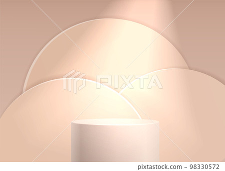 Product display presentation realistic 3d cylinder pedestal podium 98330572