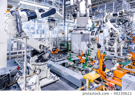 robots in a car plant robots in a car plant 98330622