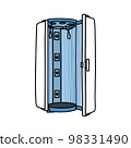 tanning booth doodle icon, vector color line illustration 98331490