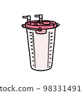 liposuction medical suction pump jar doodle icon, vector color line illustration 98331491