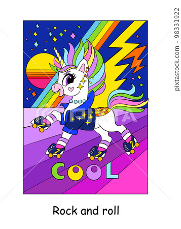 Cute cool unicorn in roller skates vector illustration Cute cool unicorn in roller skates vector illustration 98331922
