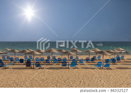 Natural photo of beach on island of Corfu, holiday setting. 98332527