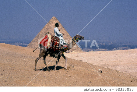 Pyramids of Giza and camels Egypt Pyramids of Giza and camels Egypt 98333053