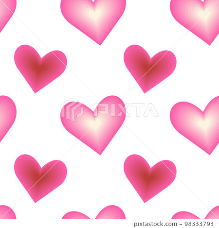 Seamless pattern of abstract glowing hearts and corrugated paper style hearts in trendy soft shades 98333793