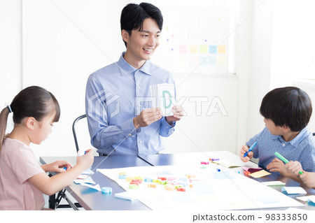Education Children taking lessons in an English conversation class 98333850