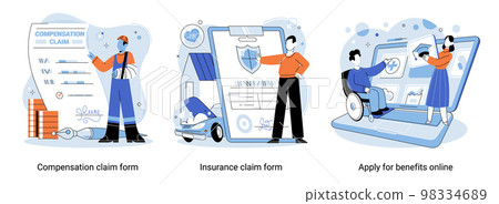 Health insurance with claim form and patient. Apply for benefits online. Compensation claim form Health insurance with claim form and patient. Apply for benefits online. Compensation claim form 98334689