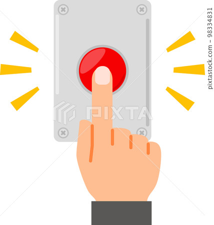 hand pushing red button 98334831