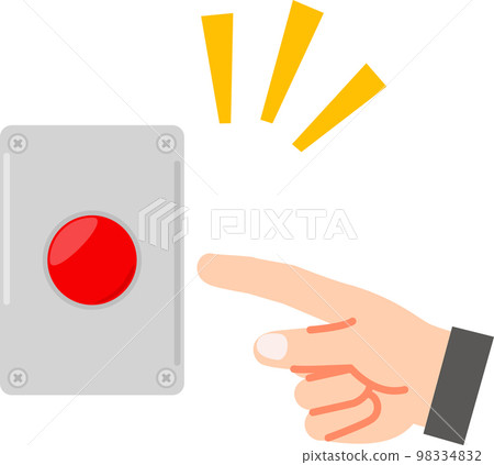hand trying to press the red button 98334832