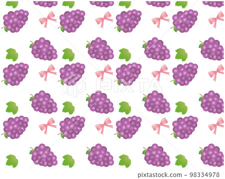無縫背景與葡萄和絲帶 98334978