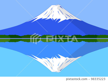 可以看到倒映在湖面上的富士山的倒置富士山 可以看到倒映在湖面上的富士山的倒置富士山 98335223