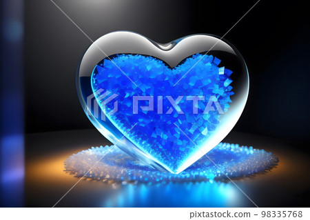 heart made of glass and ice heart made of glass and ice 98335768