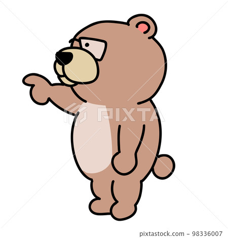 戴眼鏡的熊老師用手指指著 98336007